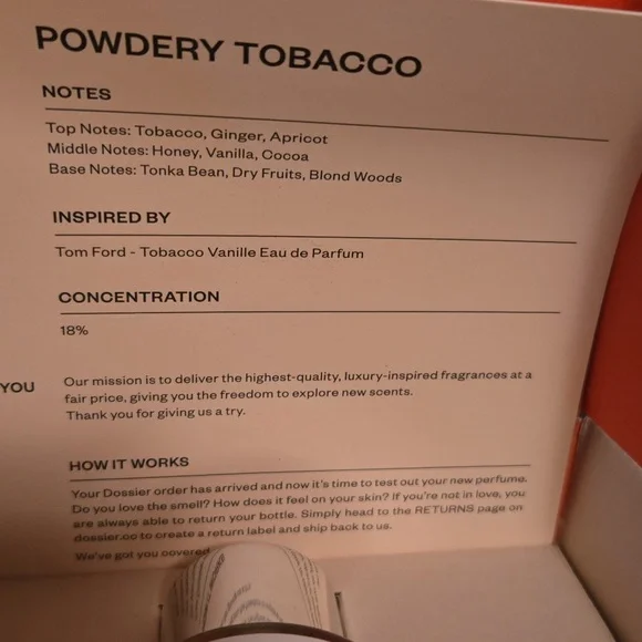 Dossier Woody Sandalwood and Powdery Tobacco Fragrance Eau De Parfum-50ml/ 1.7oz - Picture 10 of 10